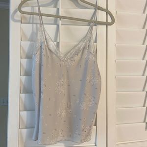 Light Gray Floral Silk Cami - Lingerie